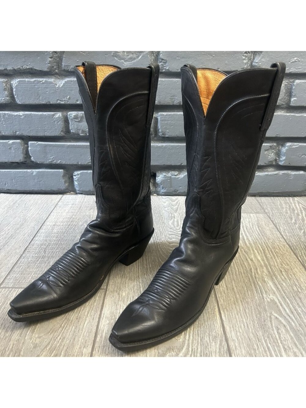 Lucchese N460554 Black 1883 Western Snip Toe Cowboy Boots Womens 9.5 B